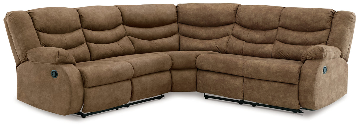 Partymate 2-Piece Sectional with Recliner in Brindle - PKG015102