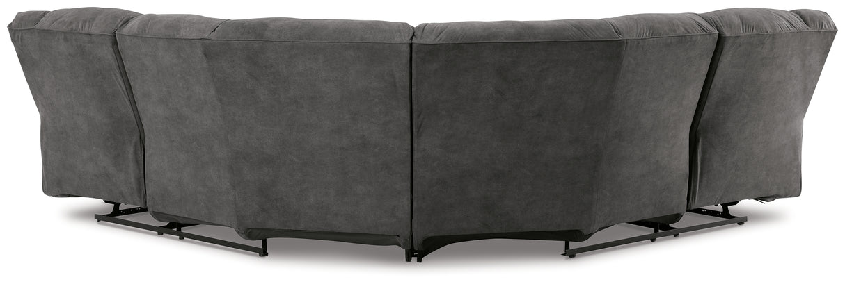 Partymate 2-Piece Sectional with Recliner in Slate - PKG015104