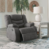 Partymate 2-Piece Sectional with Recliner in Slate - PKG015104