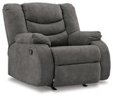 Partymate 2-Piece Sectional with Recliner in Slate - PKG015104