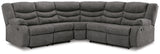 Partymate 2-Piece Sectional with Recliner in Slate - PKG015104