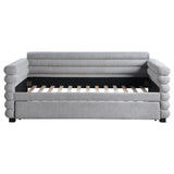 Patricia Boucle Upholstered Twin Day Bed with Trundle Grey from Coaster - Luna Furniture