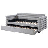 Patricia Boucle Upholstered Twin Day Bed with Trundle Grey from Coaster - Luna Furniture