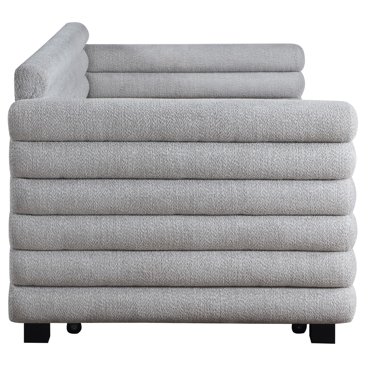 Patricia Boucle Upholstered Twin Day Bed with Trundle Grey from Coaster - Luna Furniture