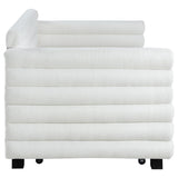 Patricia Boucle Upholstered Twin Day Bed with Trundle White from Coaster - Luna Furniture