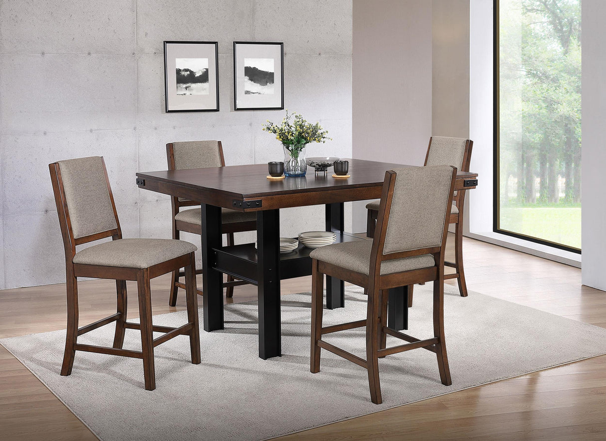 Patterson Mango Oak 5-Piece Counter Height Dining Set from Coaster - Luna Furniture