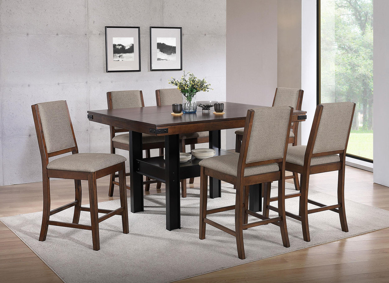 Patterson Mango Oak 7-Piece Counter Height Dining Set from Coaster - Luna Furniture