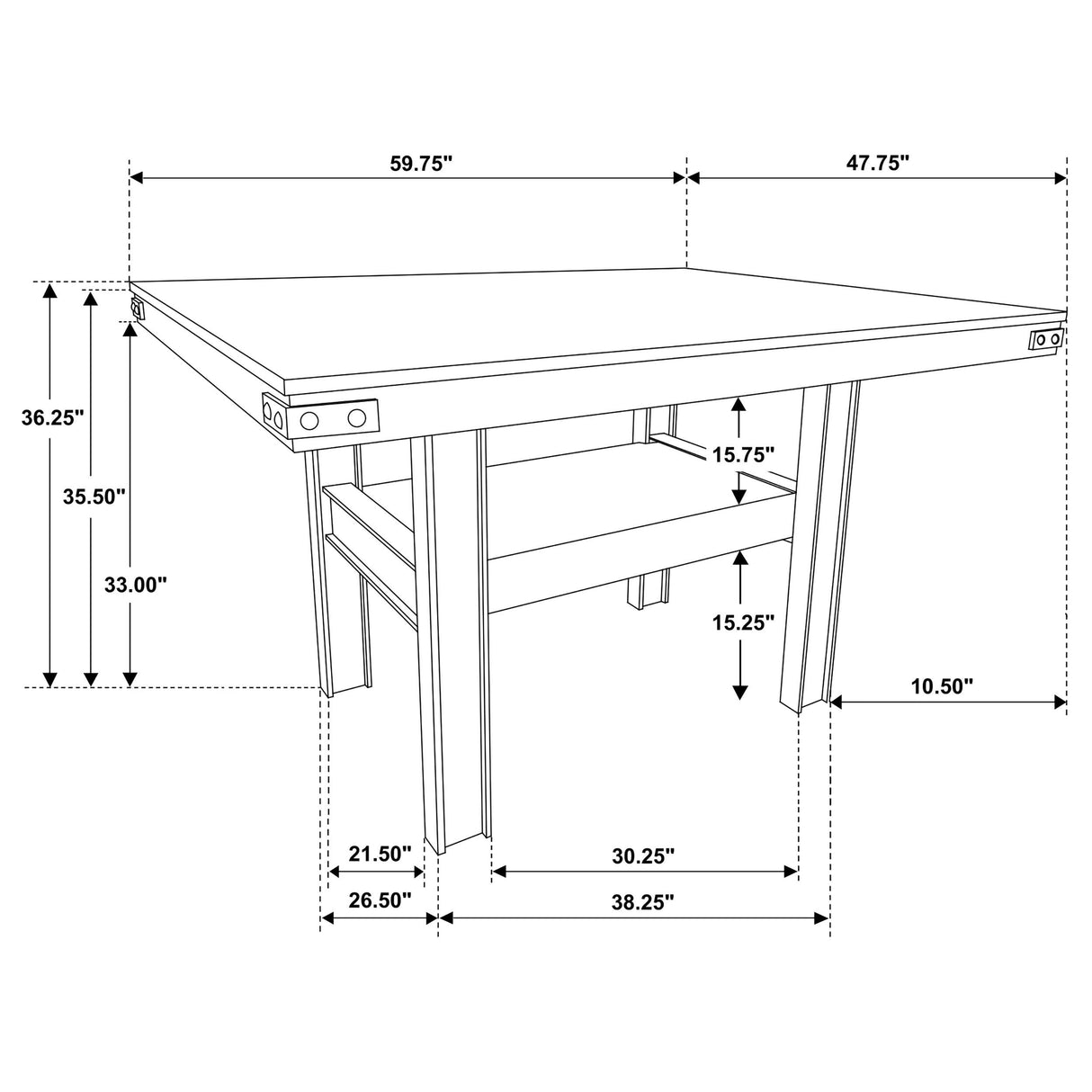 Patterson Rectangular Counter Height Dining Table Mango Oak from Coaster - Luna Furniture