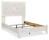 Paxberry Full Panel Bed with Nightstand in Whitewash from Ashley - Luna Furniture