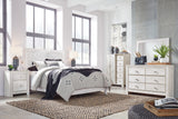 Paxberry Queen Panel Bed with Dresser in Whitewash from Ashley - Luna Furniture