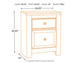 Paxberry Twin Panel Bed with Nightstand in Whitewash - PKG000708