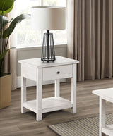 Payne 1-drawer Wood End Table with Shelf White from Coaster - Luna Furniture