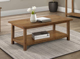 Payne Wood Coffee Table with Shelf Distressed Brown from Coaster - Luna Furniture