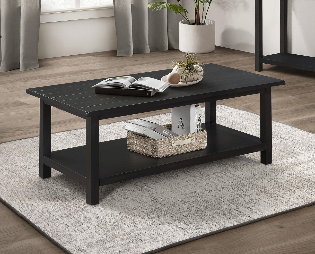 Payne Wood Coffee Table with Shelf Java from Coaster - Luna Furniture