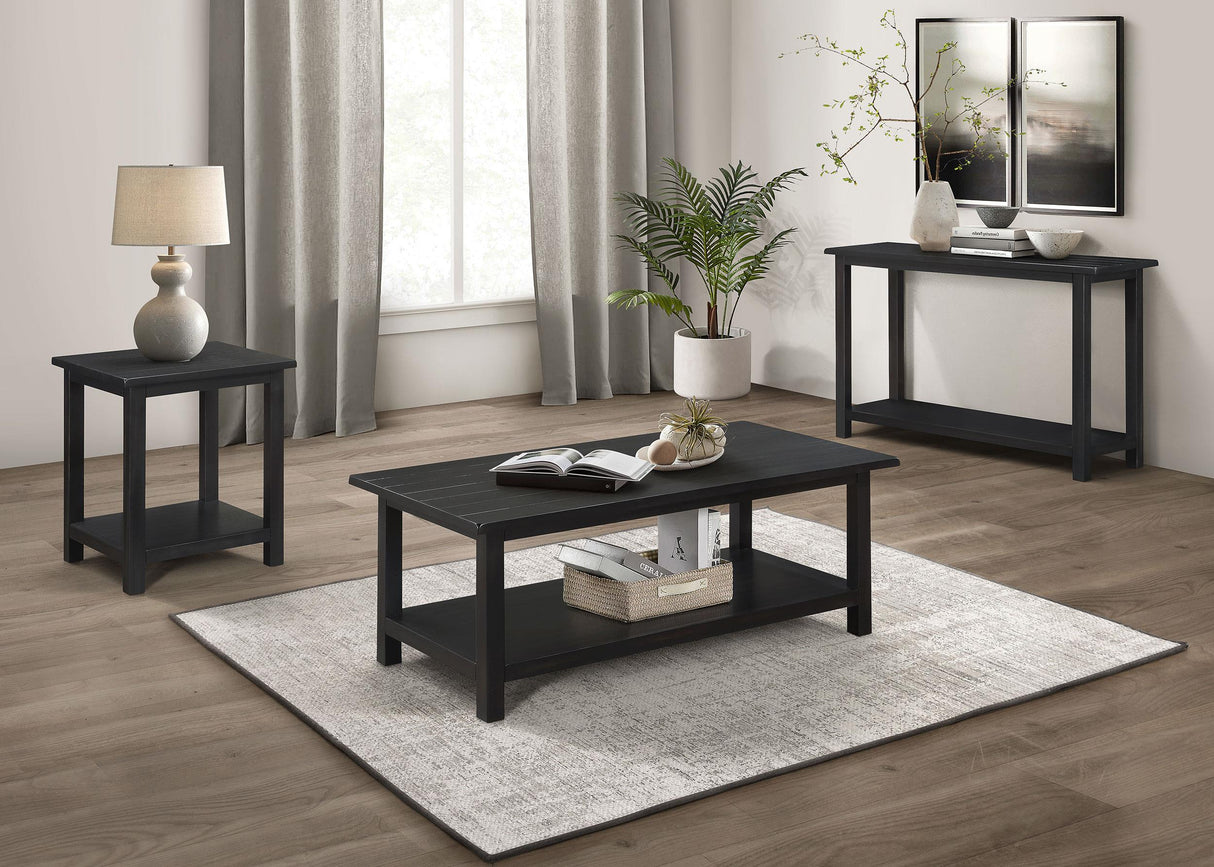 Payne Wood Coffee Table with Shelf Java from Coaster - Luna Furniture