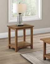 Payne Wood End Table with Shelf Distressed Brown from Coaster - Luna Furniture