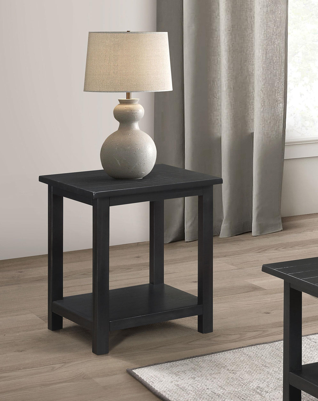 Payne Wood End Table with Shelf Java from Coaster - Luna Furniture