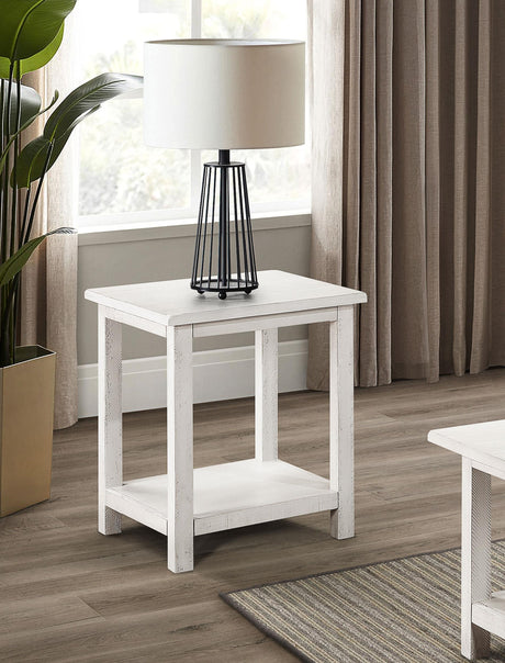 Payne Wood End Table with Shelf White from Coaster - Luna Furniture