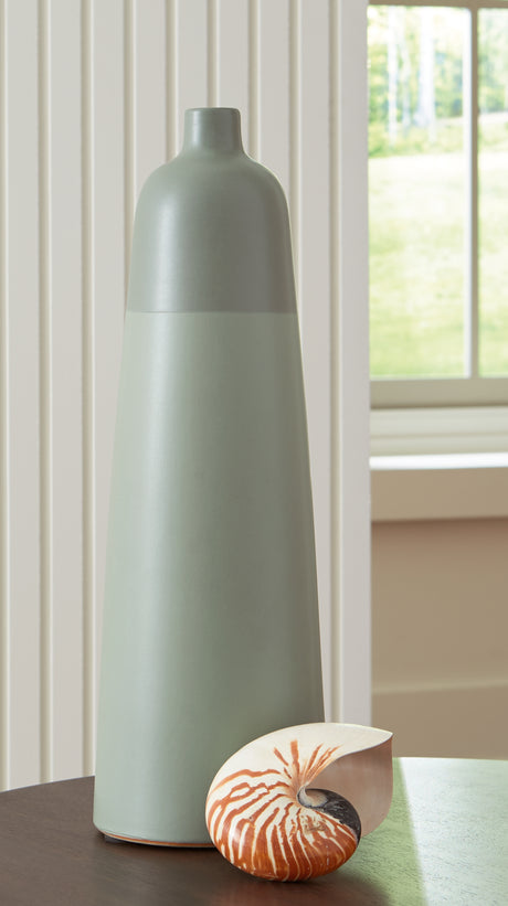 Peerland Sage Green Vase from Ashley - Luna Furniture