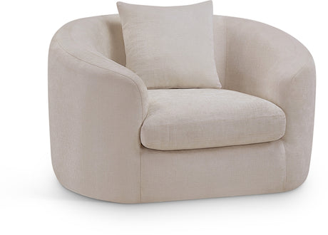 Penelope Chenille Fabric Upholstered Accent Chair in Beige from Meridian - Luna Furniture