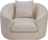 Penelope Chenille Fabric Upholstered Accent Chair in Beige from Meridian - Luna Furniture