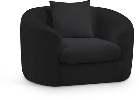 Penelope Chenille Fabric Upholstered Accent Chair in Black from Meridian - Luna Furniture