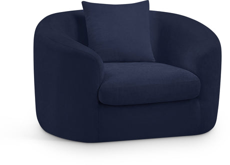 Penelope Chenille Fabric Upholstered Accent Chair in Blue from Meridian - Luna Furniture