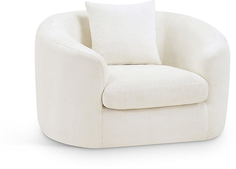 Penelope Chenille Fabric Upholstered Accent Chair in Cream from Meridian - Luna Furniture