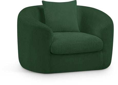 Penelope Chenille Fabric Upholstered Accent Chair in Green from Meridian - Luna Furniture