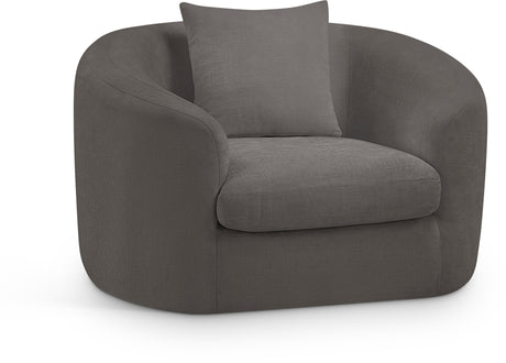 Penelope Chenille Fabric Upholstered Accent Chair in Grey from Meridian - Luna Furniture