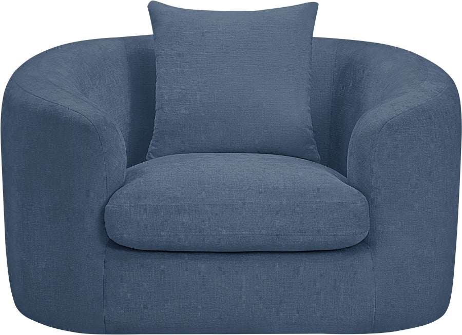 Penelope Chenille Fabric Upholstered Accent Chair in Light Blue from Meridian - Luna Furniture