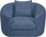 Penelope Chenille Fabric Upholstered Accent Chair in Light Blue from Meridian - Luna Furniture