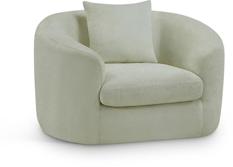 Penelope Chenille Fabric Upholstered Accent Chair in Mint from Meridian - Luna Furniture