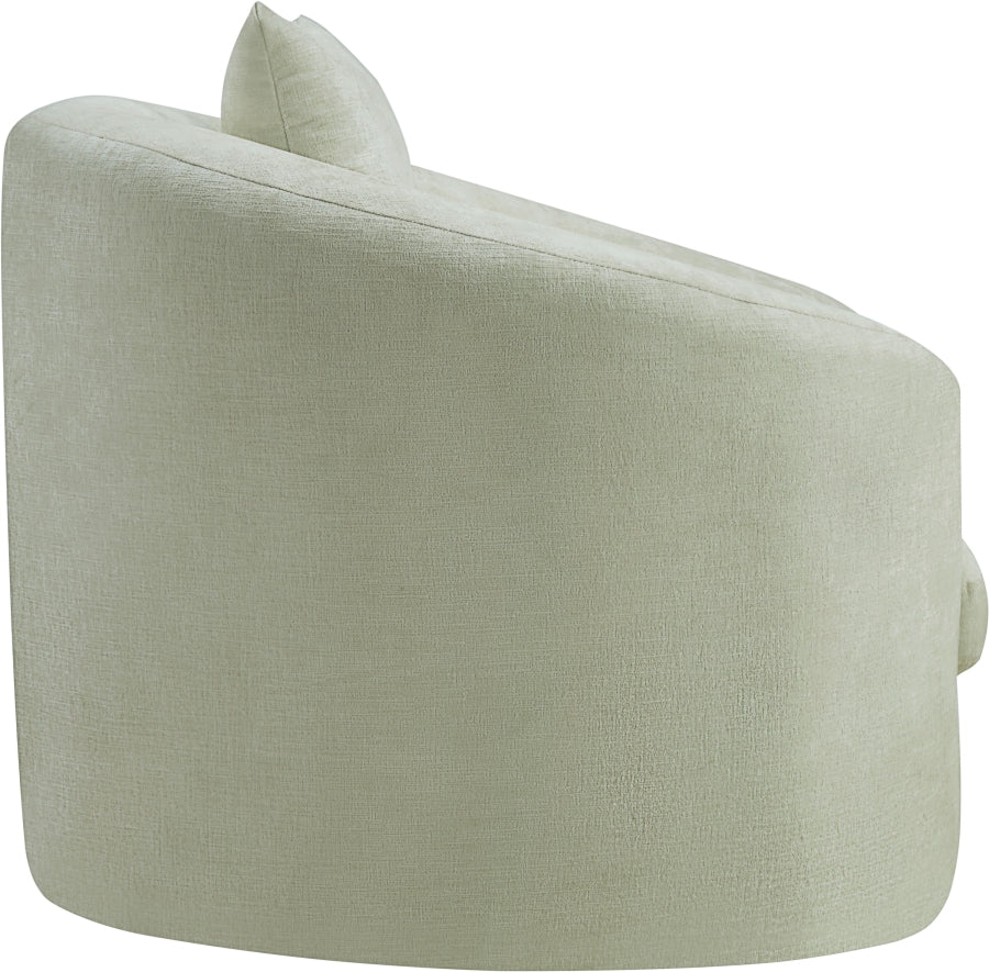 Penelope Chenille Fabric Upholstered Accent Chair in Mint from Meridian - Luna Furniture