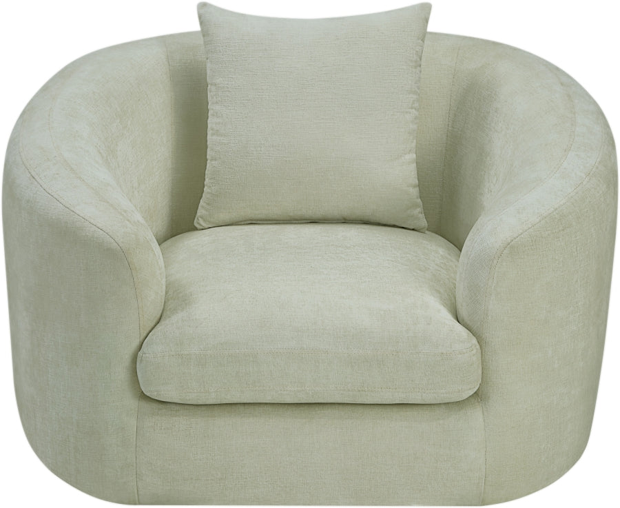 Penelope Chenille Fabric Upholstered Accent Chair in Mint from Meridian - Luna Furniture