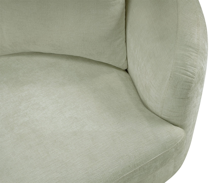 Penelope Chenille Fabric Upholstered Accent Chair in Mint from Meridian - Luna Furniture