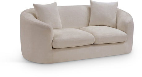 Penelope Chenille Fabric Upholstered Loveseat in Beige from Meridian - Luna Furniture