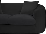 Penelope Chenille Fabric Upholstered Loveseat in Black from Meridian - Luna Furniture