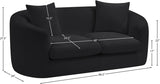 Penelope Chenille Fabric Upholstered Loveseat in Black from Meridian - Luna Furniture