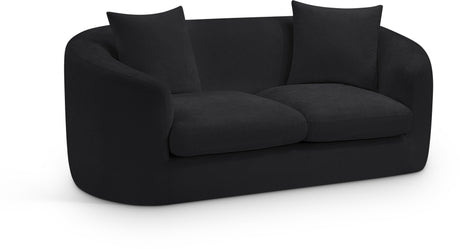 Penelope Chenille Fabric Upholstered Loveseat in Black from Meridian - Luna Furniture