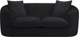 Penelope Chenille Fabric Upholstered Loveseat in Black from Meridian - Luna Furniture