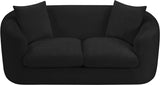 Penelope Chenille Fabric Upholstered Loveseat in Black from Meridian - Luna Furniture