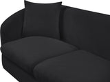 Penelope Chenille Fabric Upholstered Loveseat in Black from Meridian - Luna Furniture