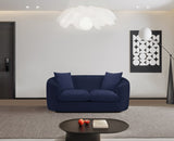 Penelope Chenille Fabric Upholstered Loveseat in Blue from Meridian - Luna Furniture