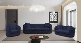 Penelope Chenille Fabric Upholstered Loveseat in Blue from Meridian - Luna Furniture