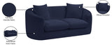 Penelope Chenille Fabric Upholstered Loveseat in Blue from Meridian - Luna Furniture