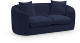 Penelope Chenille Fabric Upholstered Loveseat in Blue from Meridian - Luna Furniture