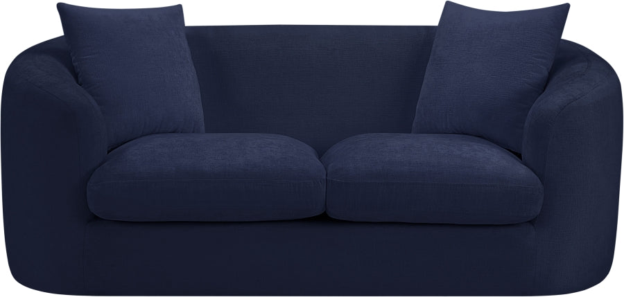 Penelope Chenille Fabric Upholstered Loveseat in Blue from Meridian - Luna Furniture