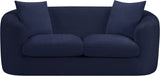 Penelope Chenille Fabric Upholstered Loveseat in Blue from Meridian - Luna Furniture