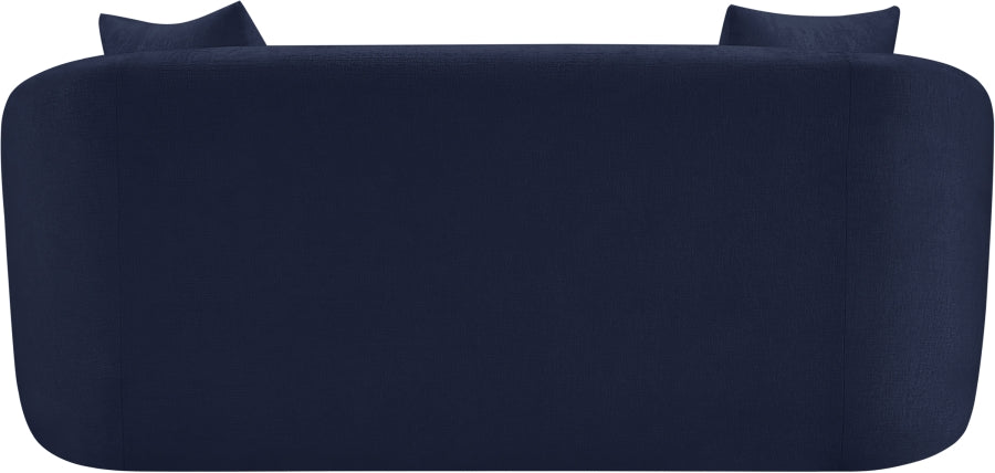 Penelope Chenille Fabric Upholstered Loveseat in Blue from Meridian - Luna Furniture